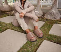 Roam - Women's Fuzzy Stripe Stack Slider