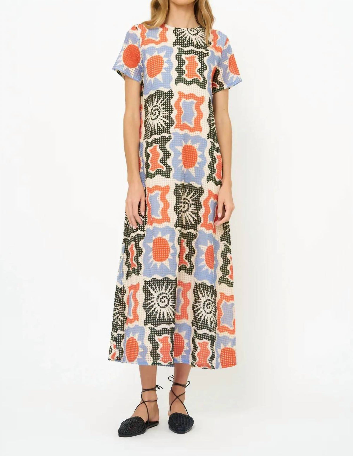 Oliphant - Short Sleeve Shift Maxi Dress