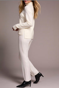 Tribal - Turtleneck High Low Sweater With Side Slits