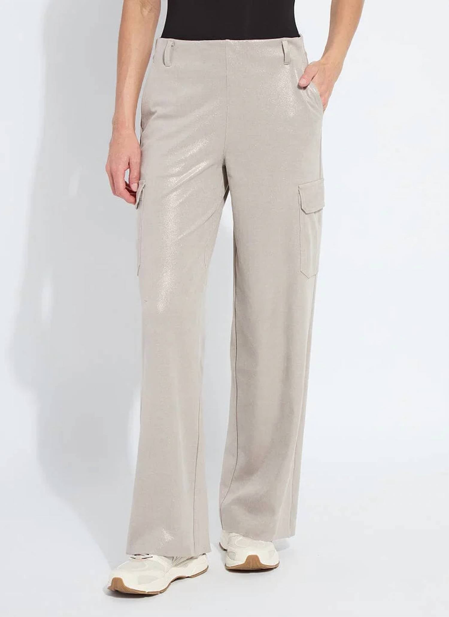 Lysse - Callie Patent Foil Vegan Suede Cargo Pant