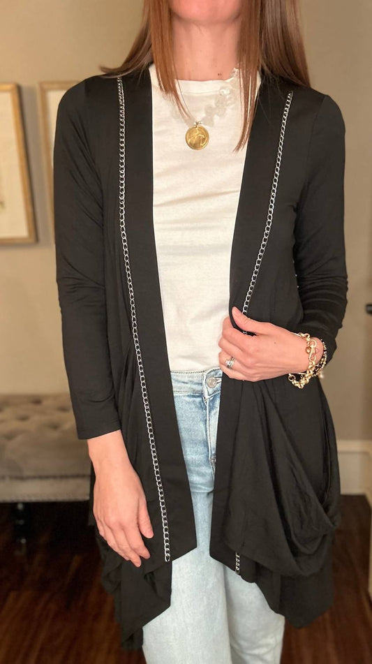 Eversassy - Chain Detail Knit Cardigan