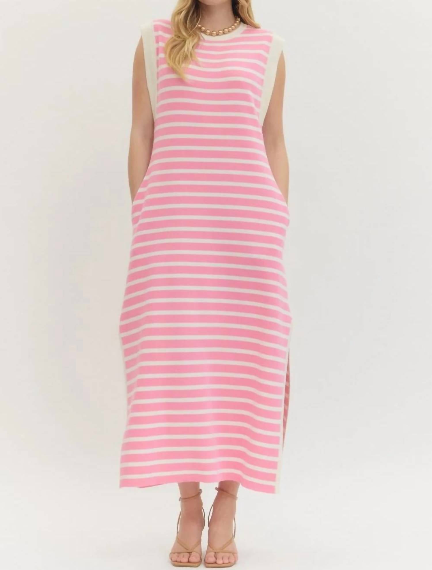 Entro - Alice Striped Knit Maxi Dress