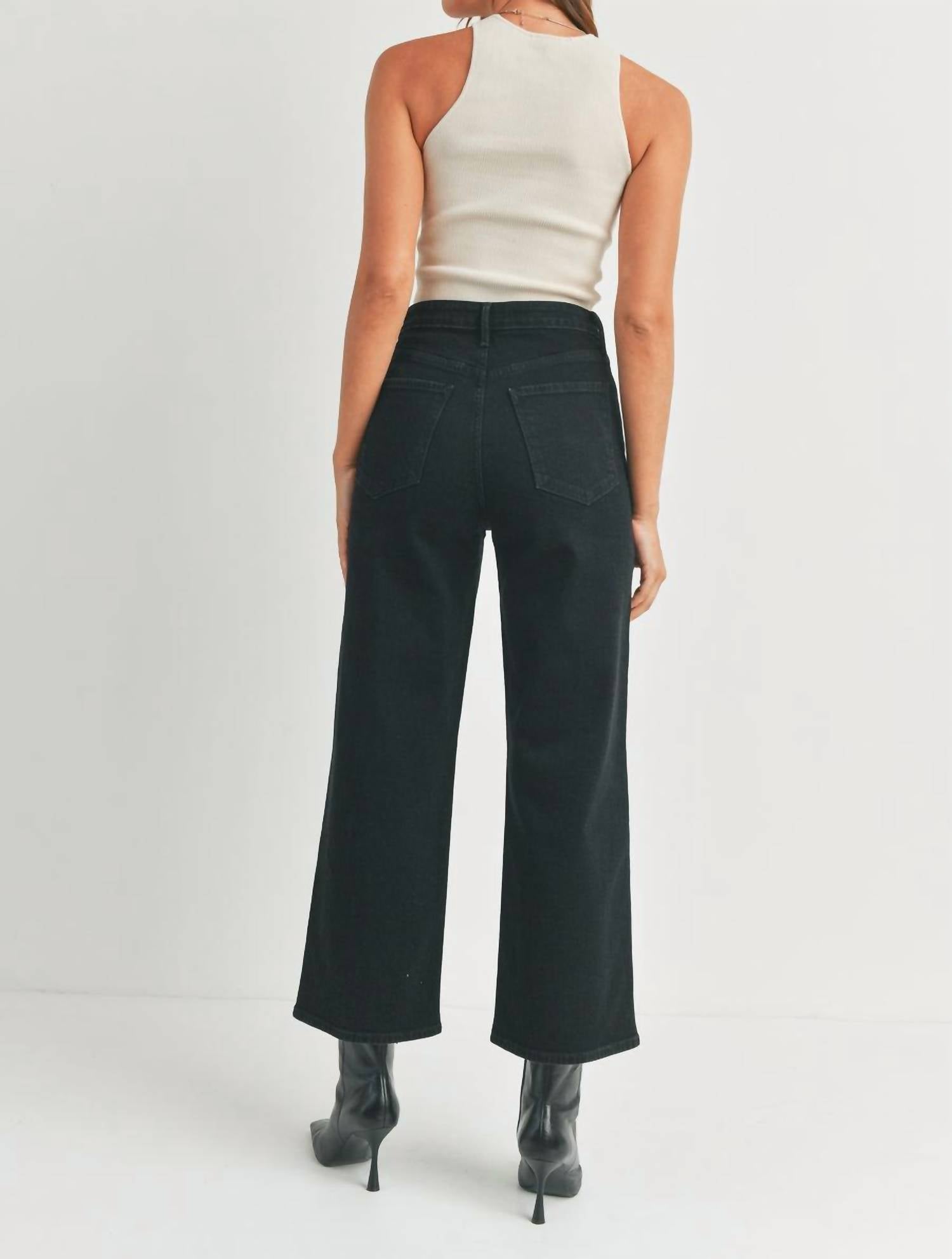 Just Black Denim - Patch Pocket Wide Leg Jeans