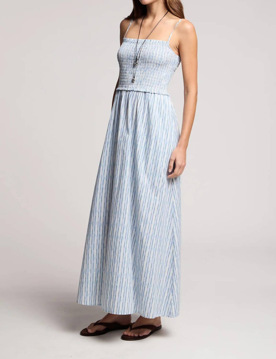 Velvet By Graham & Spencer - Senara Watercolor Stripe Smocked Maxi Dress