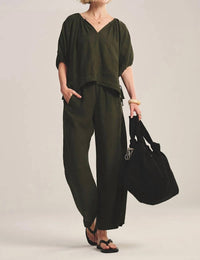 Velvet By Graham & Spencer - Lola Wide-leg Linen Pants