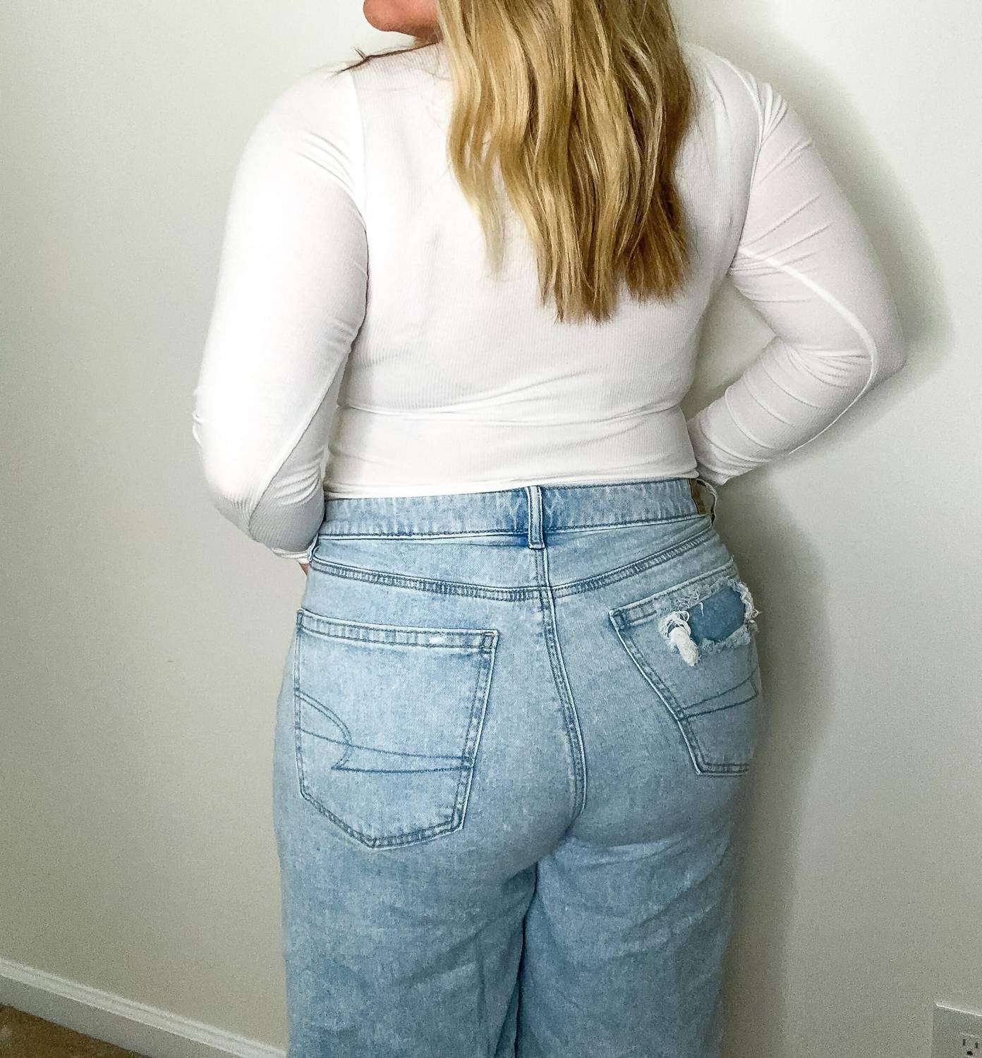LE LIS Tidal Ribbed Long Sleeve Bodysuit in white - women's shirt - alternate view