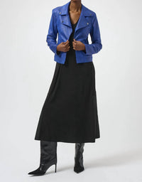 Joseph Ribkoff - Embellished Faux Leather Moto Jacket