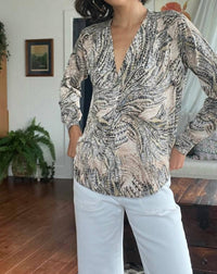 Mint Exclusives - Chiffon Sleeved V Neck Blouse