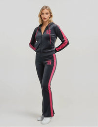 Malibu Road Love 23 Velour Tracksuit Set in black - women's sleepwear - alternate view