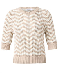 Chevron Stripe Mesh Top