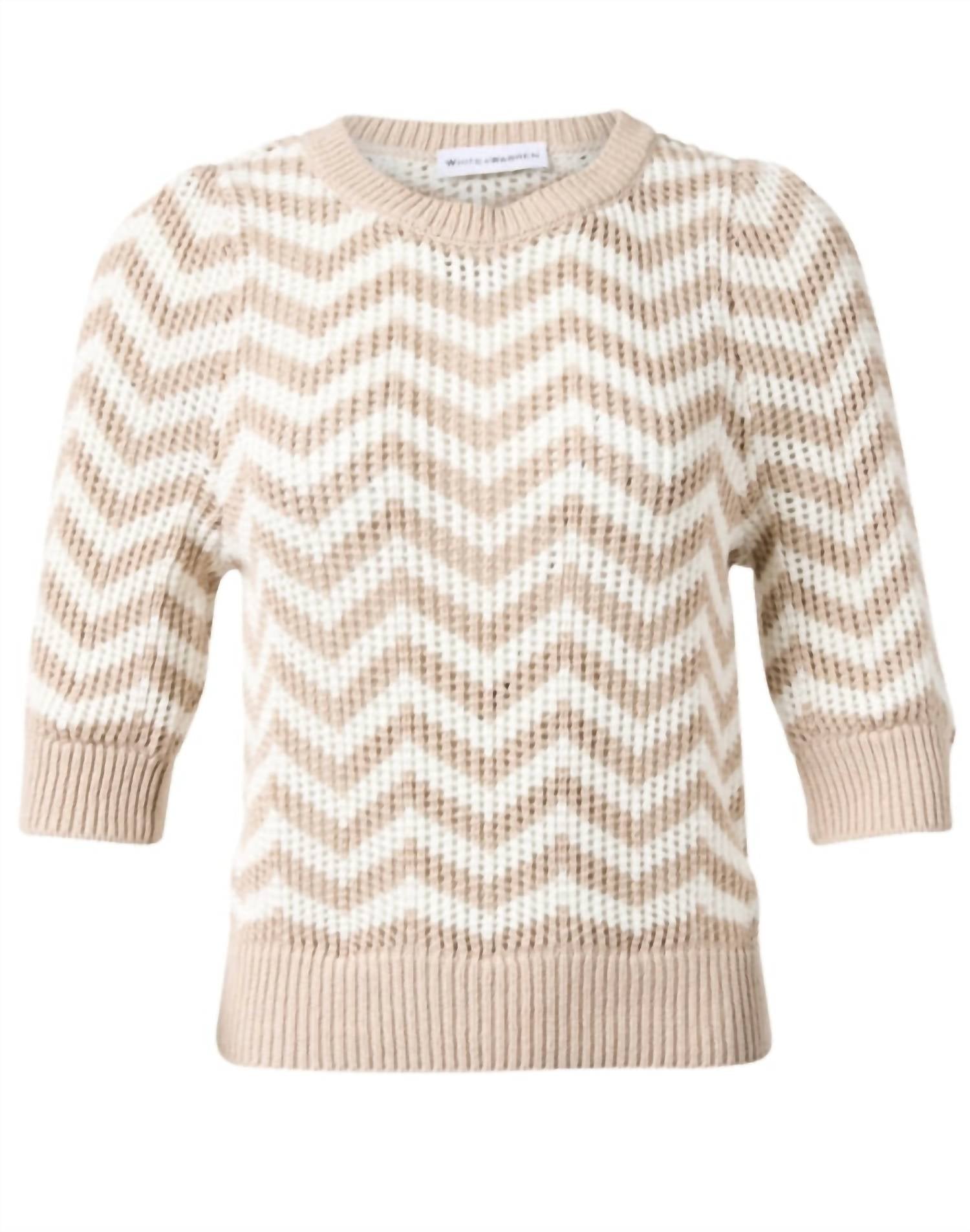 Chevron Stripe Mesh Top