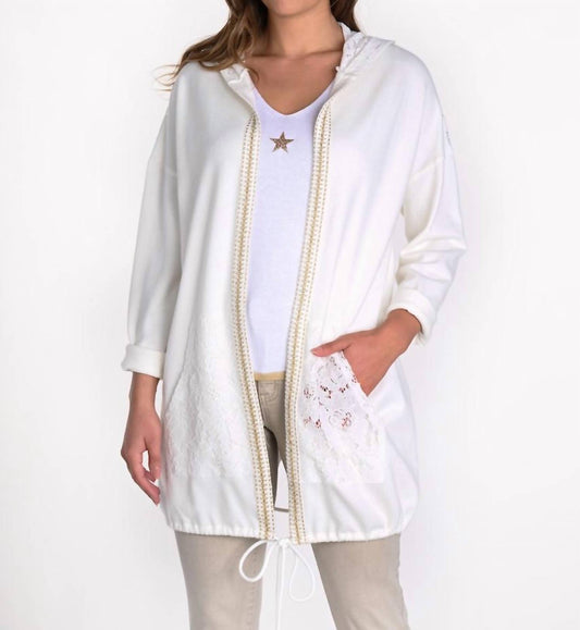 Frank Lyman - Lace-back Hooded Cardigan
