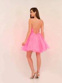 Dave & Johnny - Strappy Backless Tulle Dress