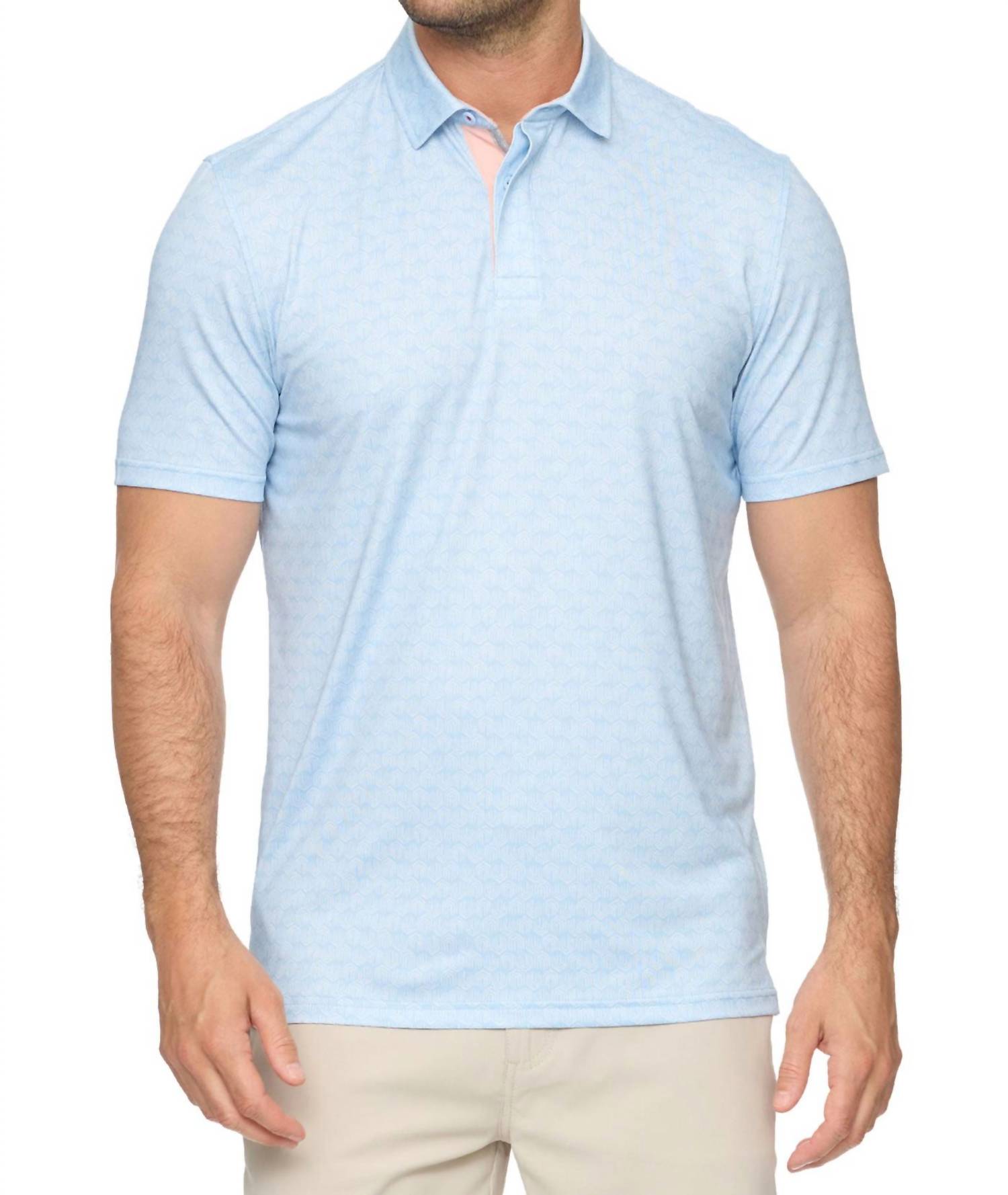 Flags & Anthem - Avila Short Sleeve Geo Print Performance Polo