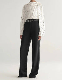 A.L.C. Blaire Long Sleeve Top in cream black - women's blouse - alternate view