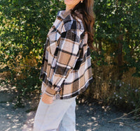 Sweet Generis Crystal Shacket in brown - women's jacket - view 4