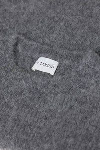 CLOSED Short-sleeved Alpaca Sweater in dark grey melange - women's sweater - view 4
