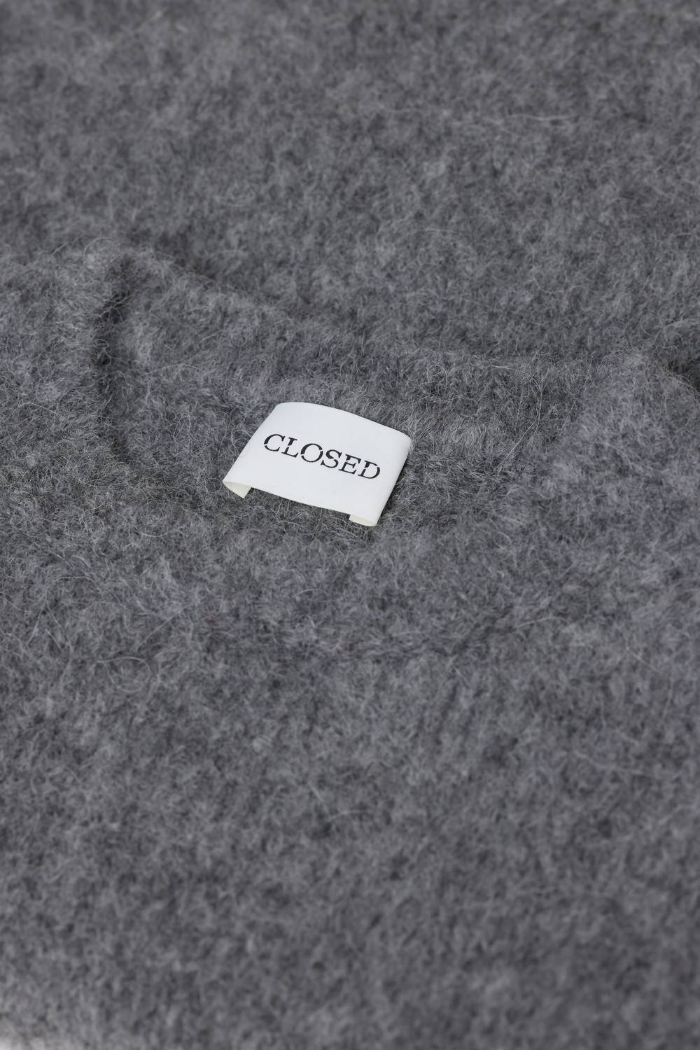 CLOSED Short-sleeved Alpaca Sweater in dark grey melange - women's sweater - view 4