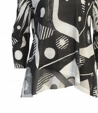 Jess & Jane - Women's Geonelle Slit V-neck Chiffon Contrast Top