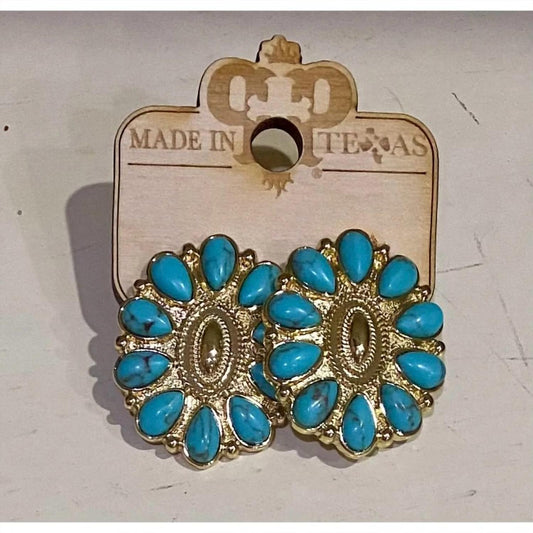 Pink Panache - Women's Concho Post Earrings