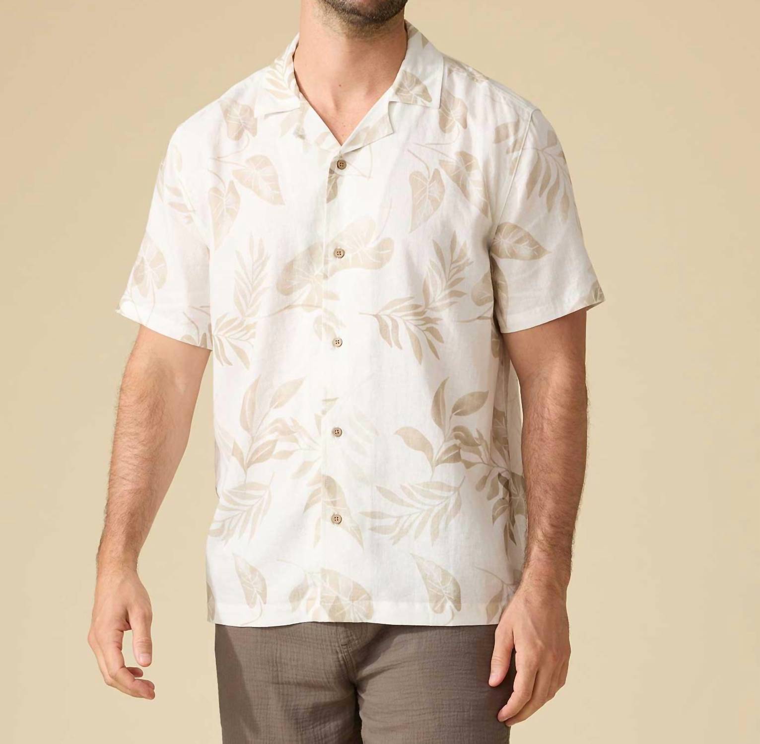 Flags & Anthem - Parons Short Sleeve Leaf Print Camp Collar Shirt