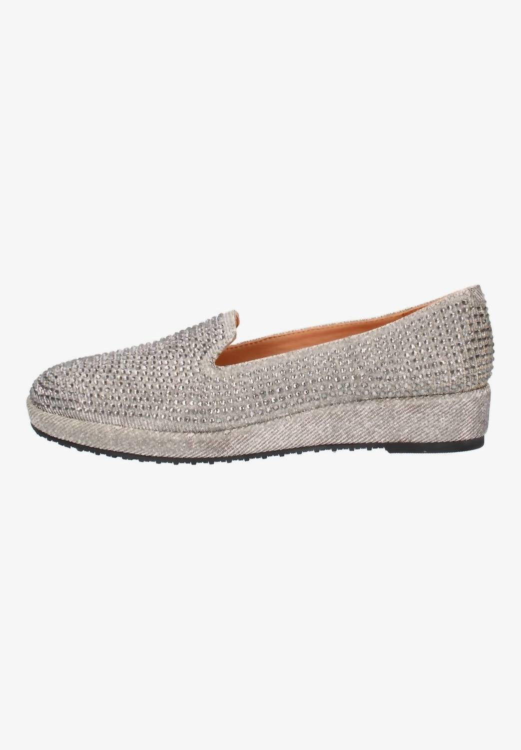 L'amour Des Pieds Women's Correze Embellished Loafer in pewter - women's flats - detail view