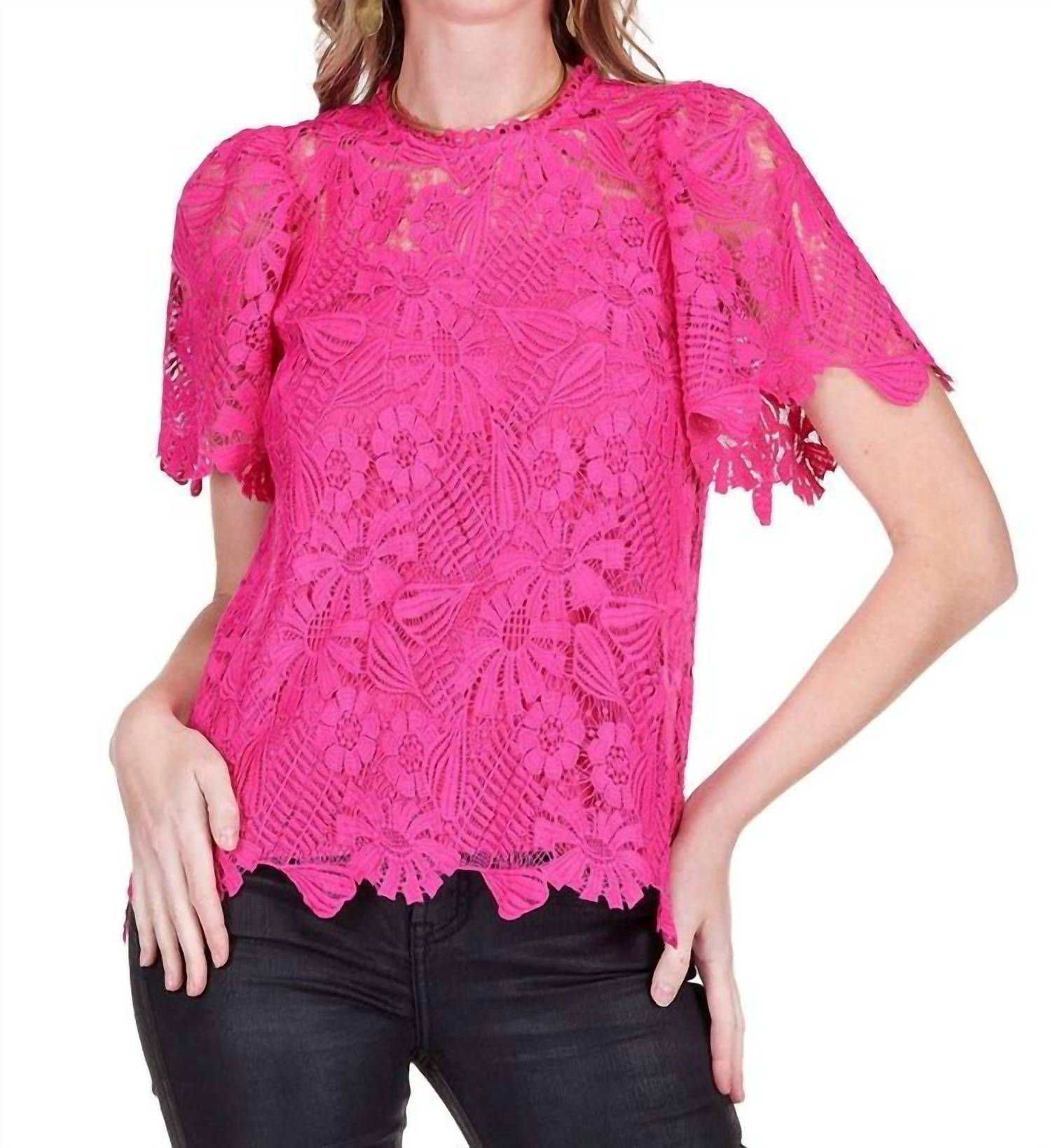 Jade - Short Sleeve Lace Top