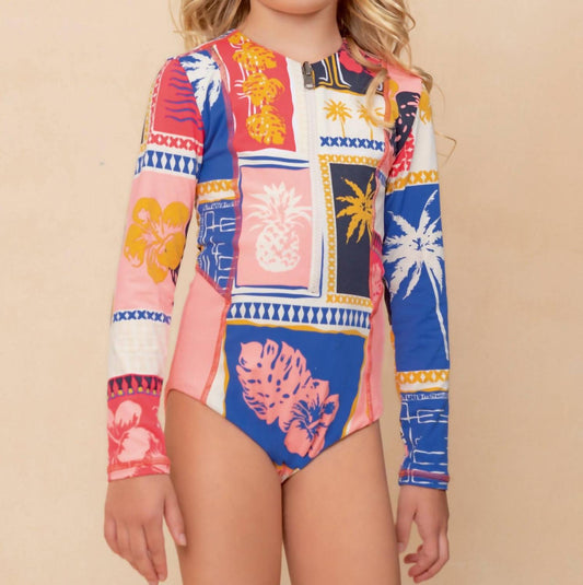 Maaji - Girls' Paradise Postals Miku Long Sleeve One Piece Set