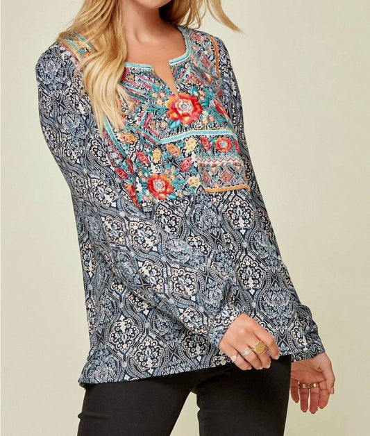 Andree By Unit - Floral Embroidered Blouse