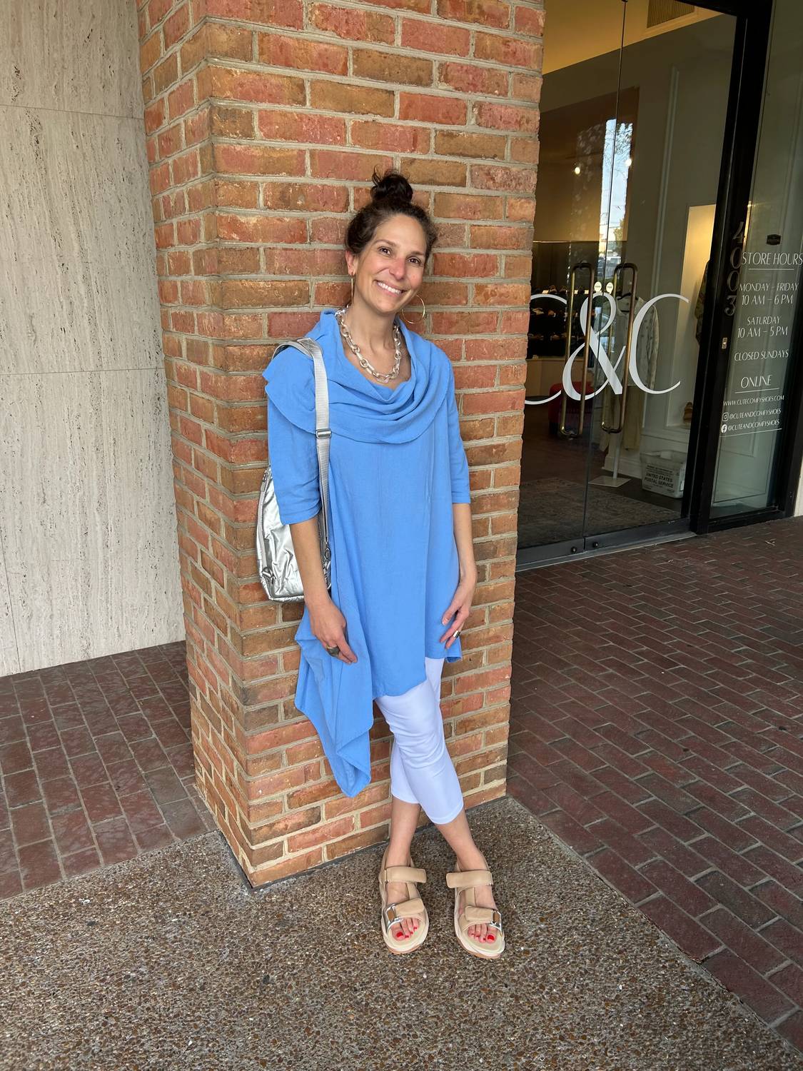 Sea Breeze - Hawaiian Gauze Cowl Neck Tunic Top