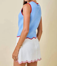 Day + Moon - Lake Day Scallop Sweater Tank