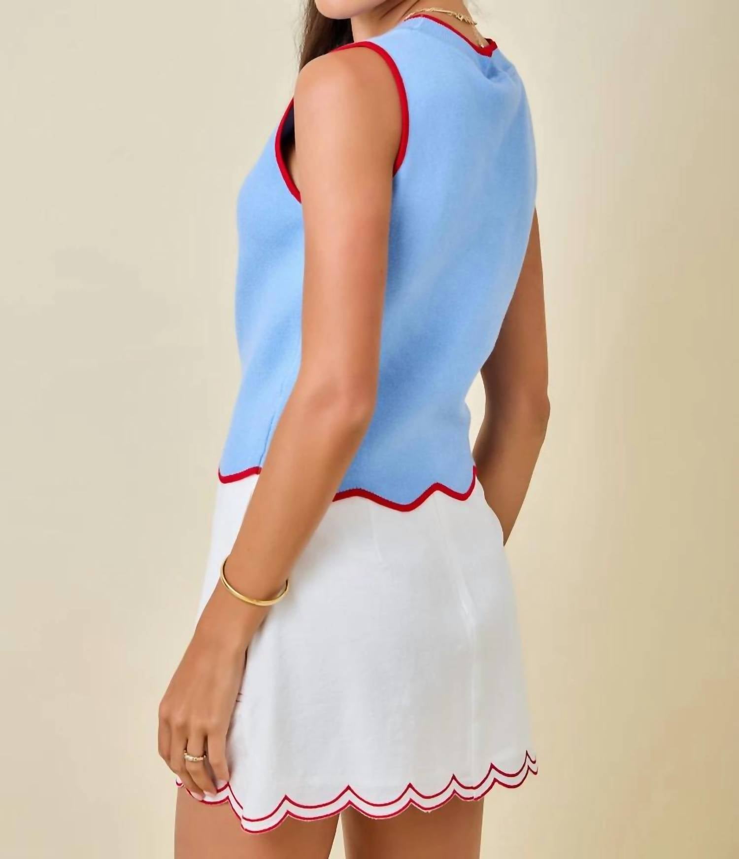Day + Moon - Lake Day Scallop Sweater Tank