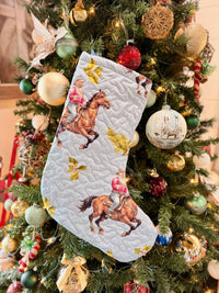 Ida Mae Home Cowboy Christmas Quilted Stocking in blue - item