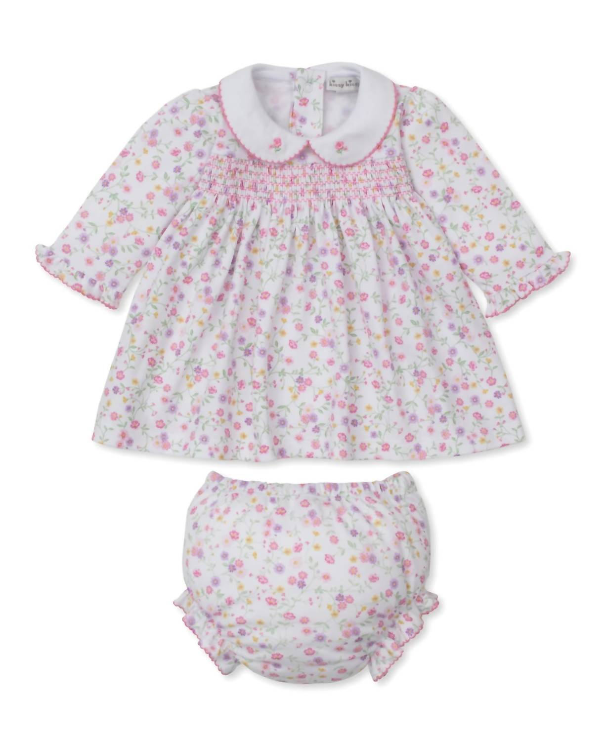 Kissy Kissy - Girls' Autumn Blossoms Smocked Dress Set