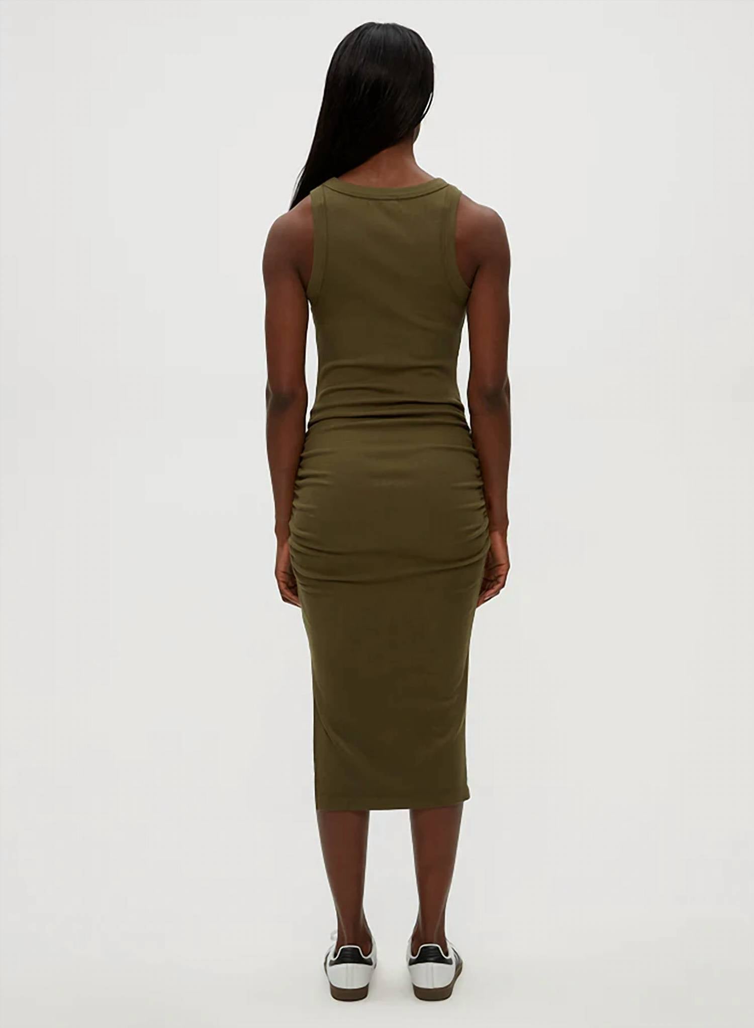 Michael Stars Wren Ribbed Midi Dress in topiary - women's dress - view 7