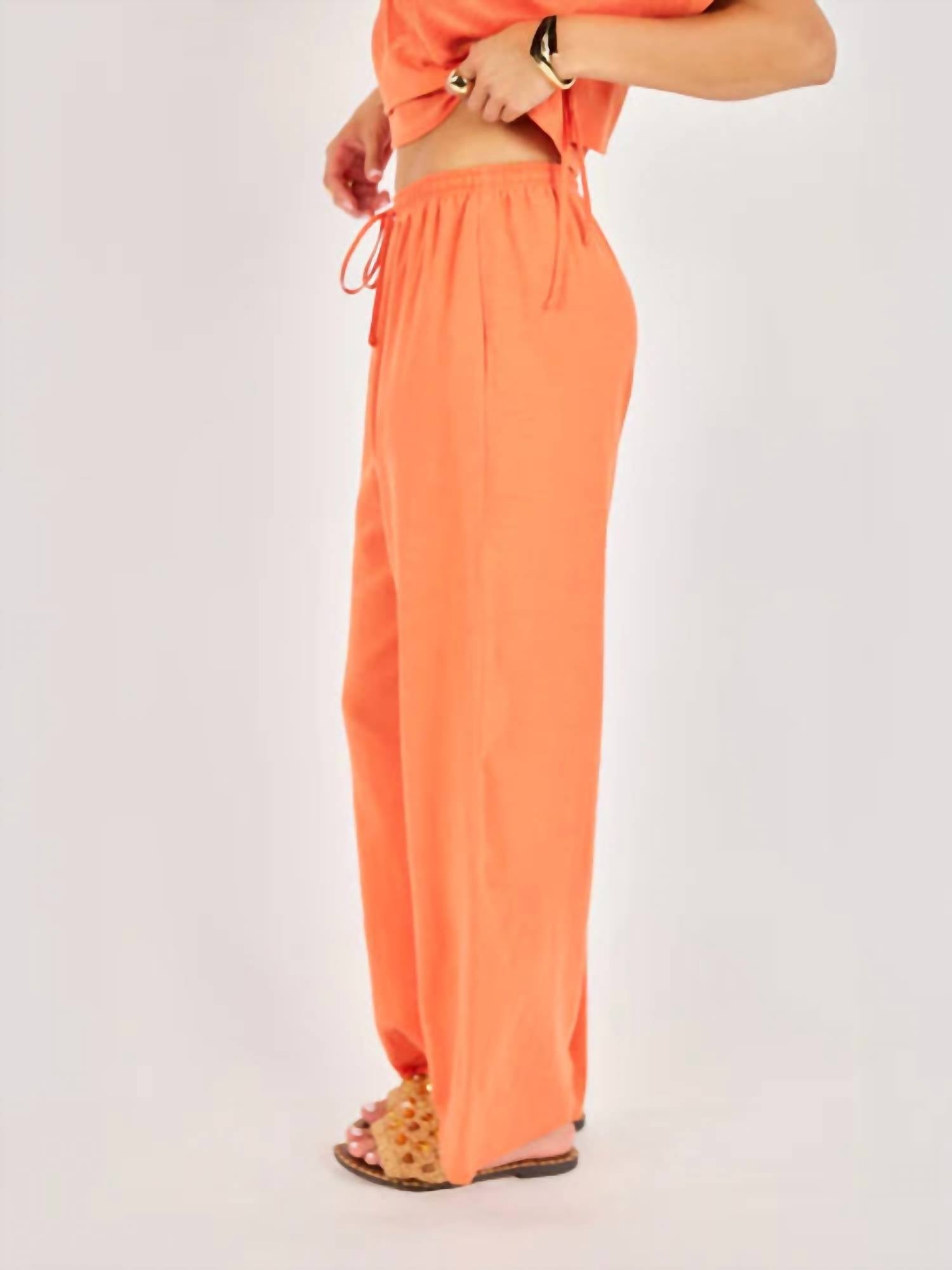 Sadie & Sage Good Day Pants in orange - women's pants - detail view