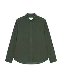 Les Deux Konrad Pinwale Corduroy Shirt in duffle bag green - men's shirt - alternate view