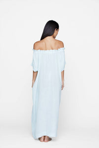 MIKOH Mirakami Off The Shoulder Maxi Dress in moonstone - women's dress - detail view