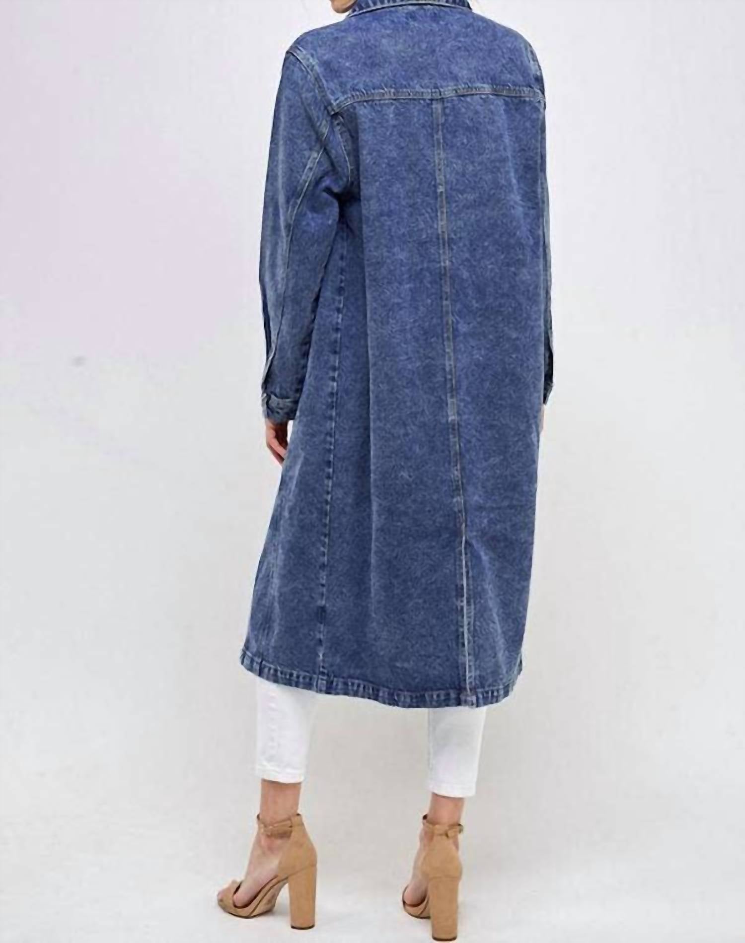 Blue Age - Long Trench Coat Jean Jacket