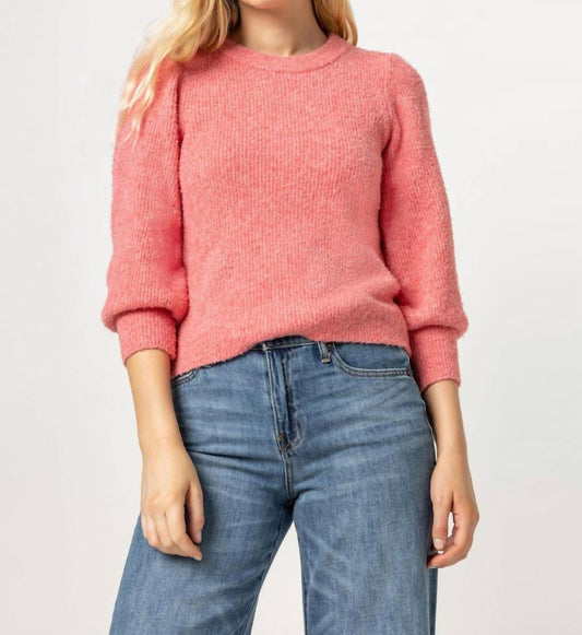 Lilla P - 3/4 Puff Sleeve Sweater