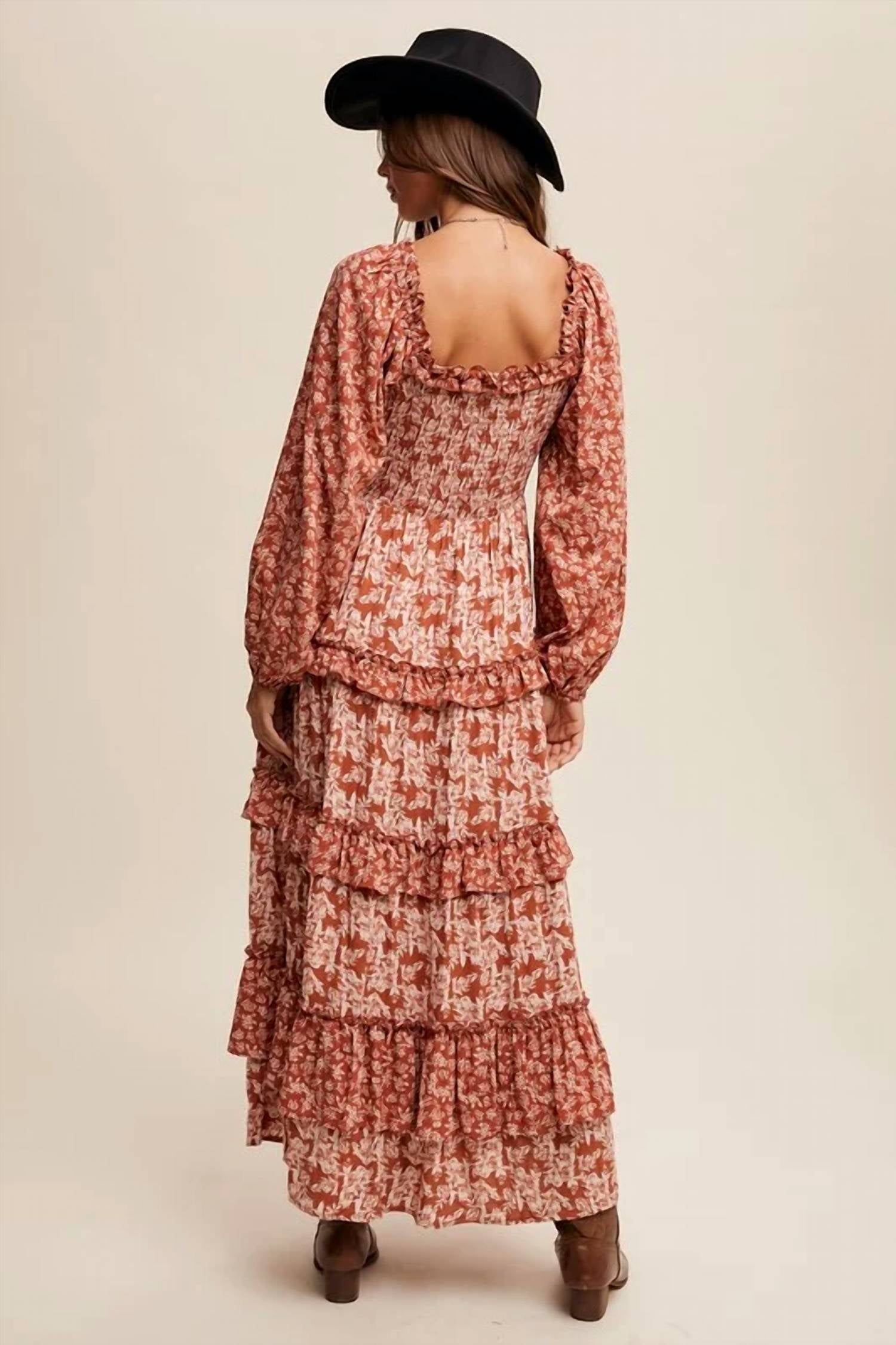 Listicle - Floral Tiered Maxi Dress