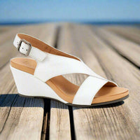 bueno Women's Ippy Wedge Sandal in white - women's sandal