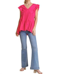 Umgee - Tiered Ruffle Babydoll Top