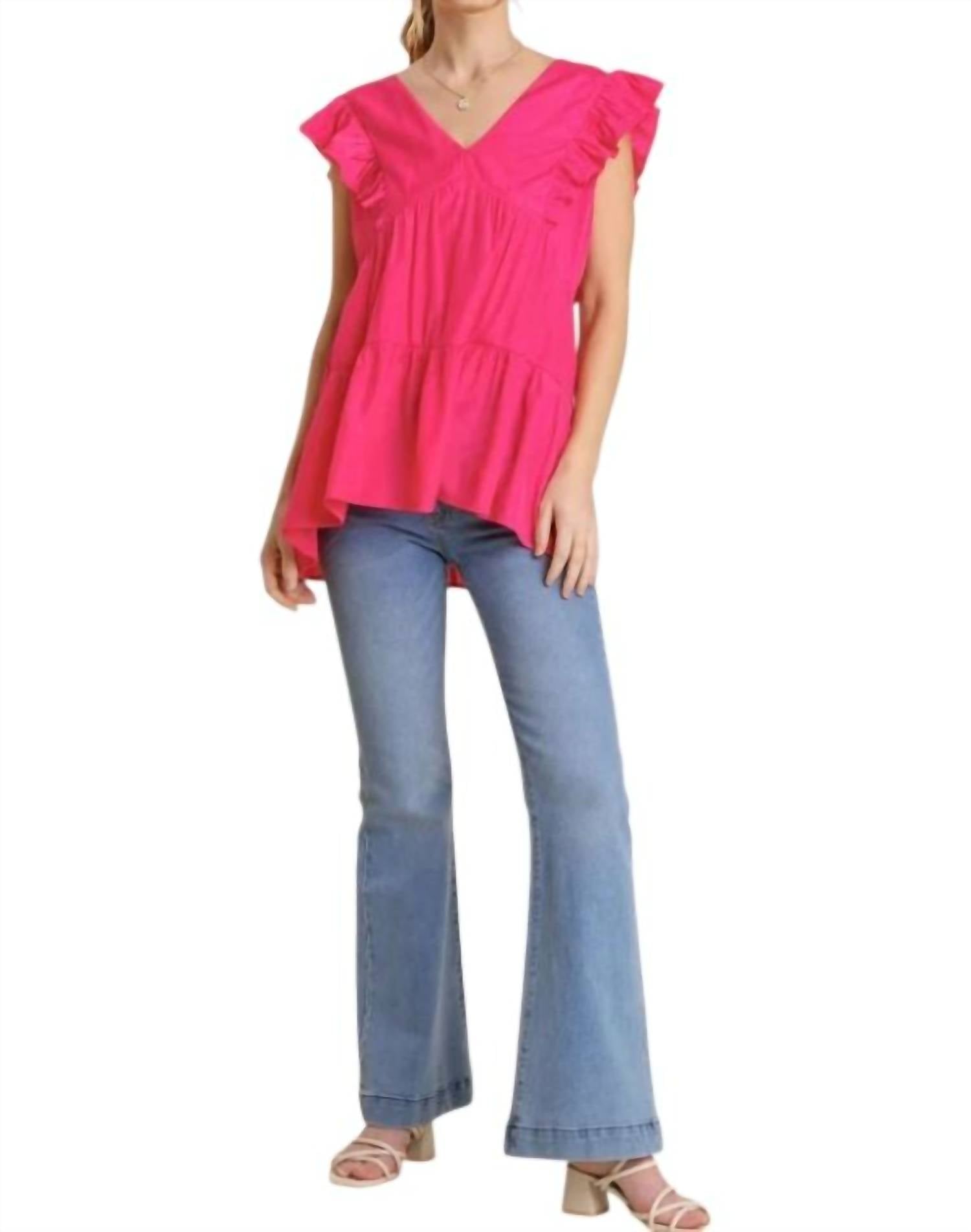 Umgee - Tiered Ruffle Babydoll Top