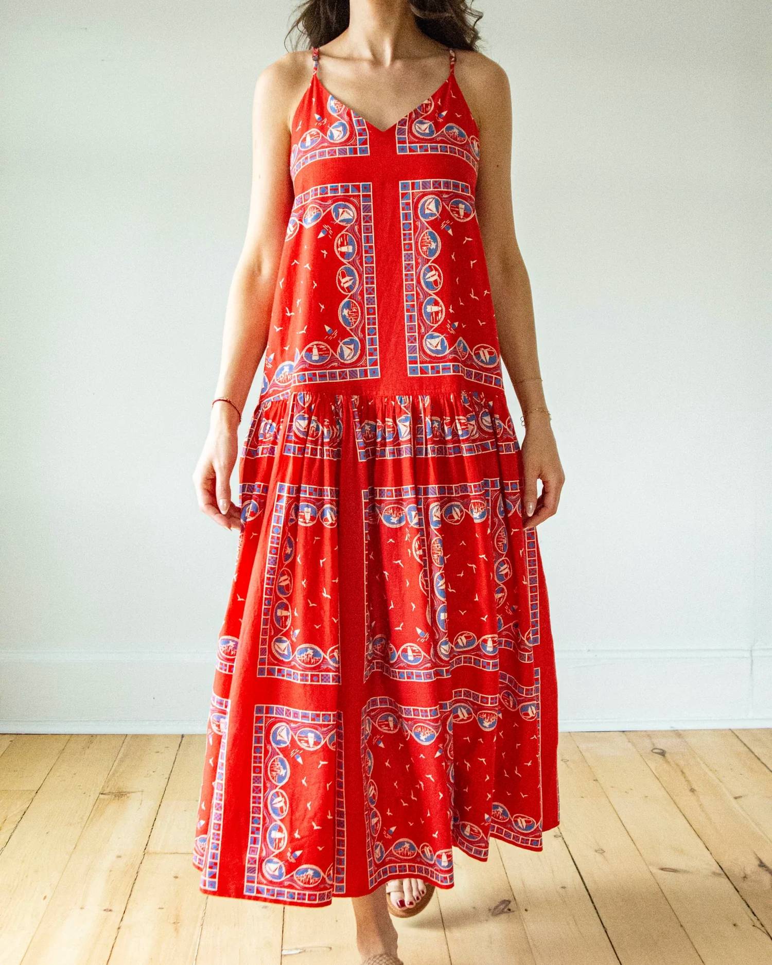 The Great. - Drop Waist Maxi Dress