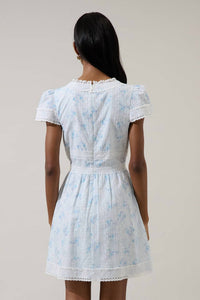 SUGARLIPS Arabella Floral Lace Mini Dress in white - women's dress - alternate view