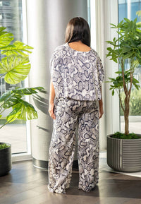 Tyche - Snake Satin Draped Cape Top