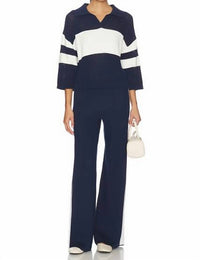 525 America - Merritt Drawstring Striped Wide Leg Pants