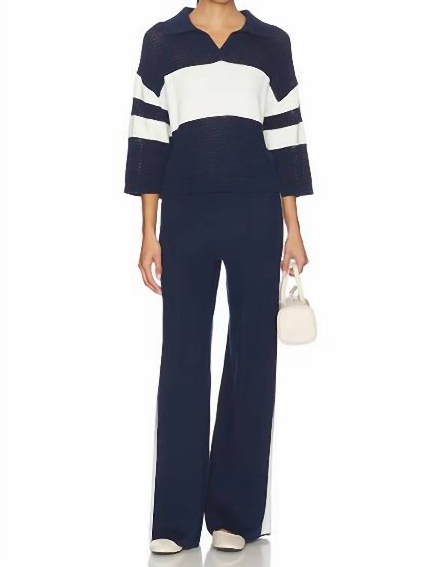 525 America - Merritt Drawstring Striped Wide Leg Pants