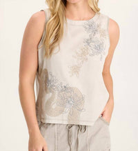 Xcvi - Quan Twill Embroidered Tank Top